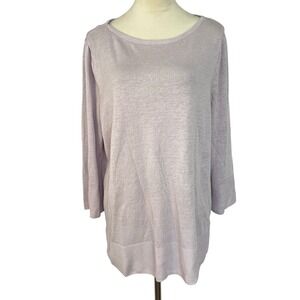 J. Jill Linen Blend Knit‎ Top Lightweight Casual Purple Tunic Womens XL